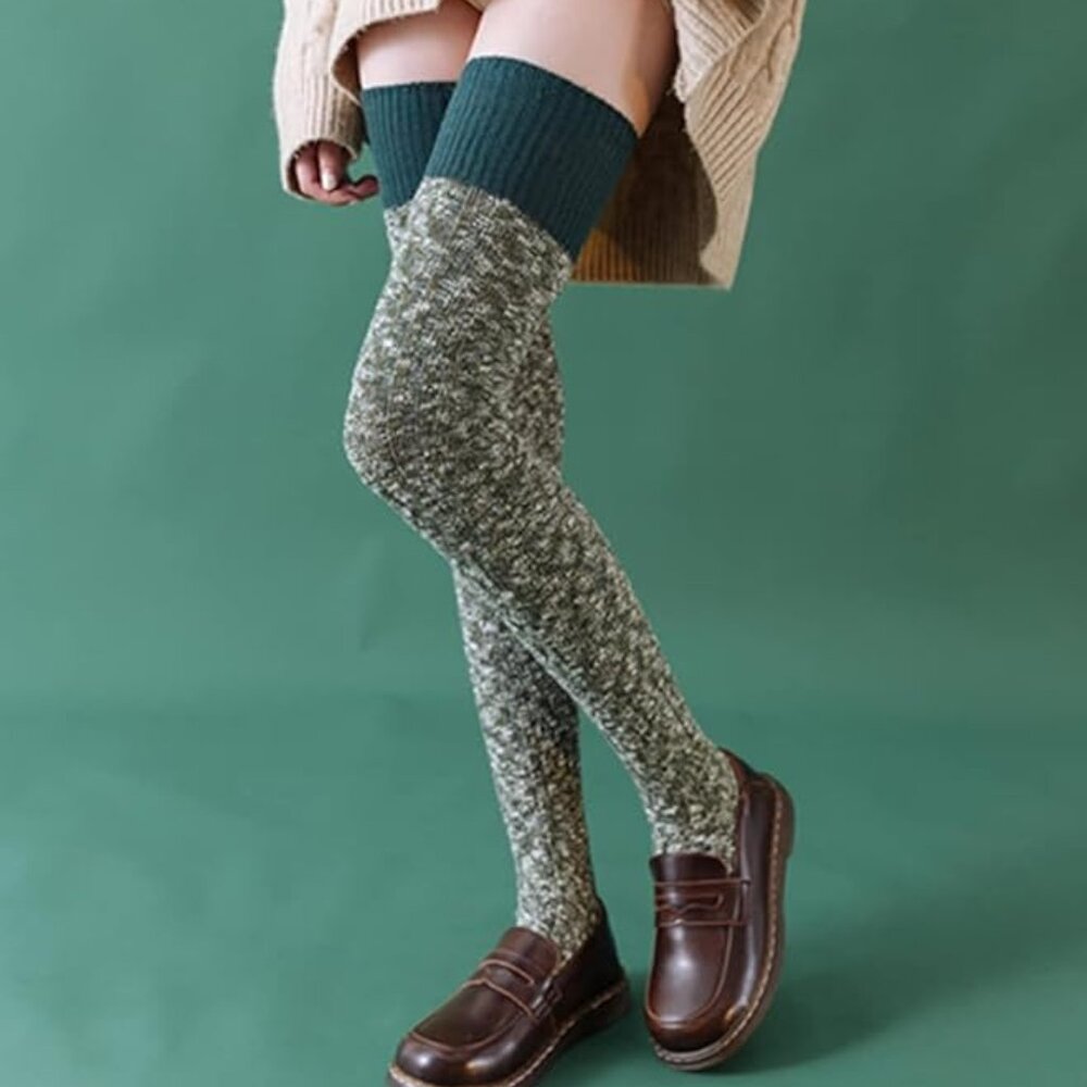 Thigh High Knitted Winter Boot Socks